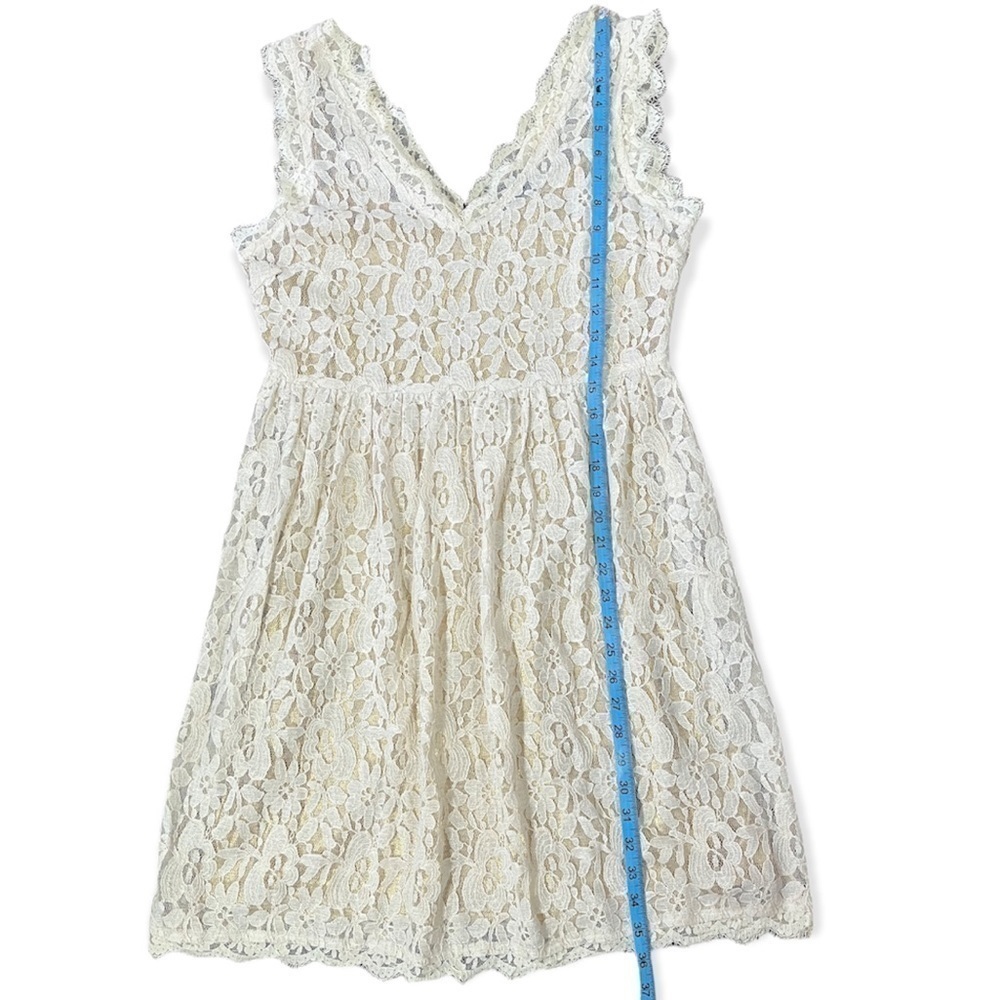 NWT Greylin Anthropologie Melusine Cream Lace and Gold 2 in 1 Dress sz L - Picture 9 of 12